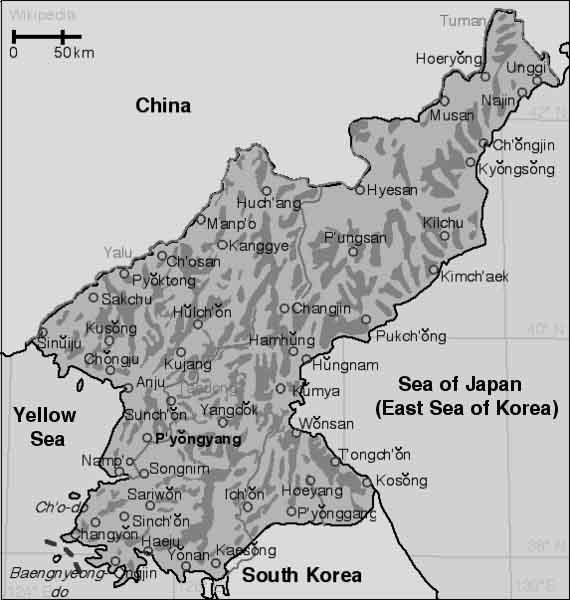 north korea map. North Korea Map